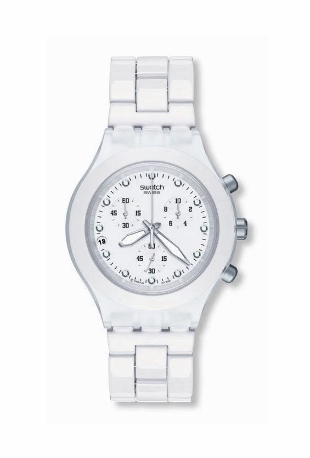 Swatch Watch Full Blooded White SVCK4045ag 2010 Diaphane Chrono 43mm Swiss