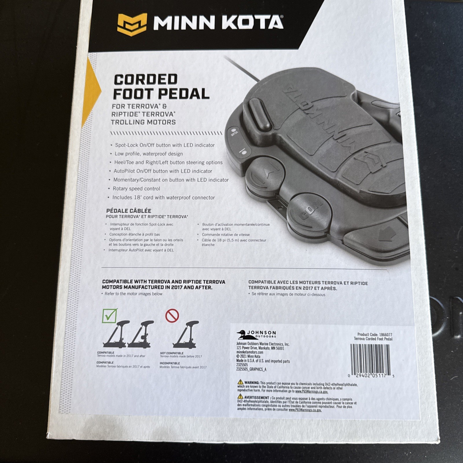 MINN KOTA Foot Pedal-Corded – Terrova/Riptide Terrova | 1866077 MINN KOTA Foot Pedal-Corded – Terrova/Riptide Terrova | 1866077