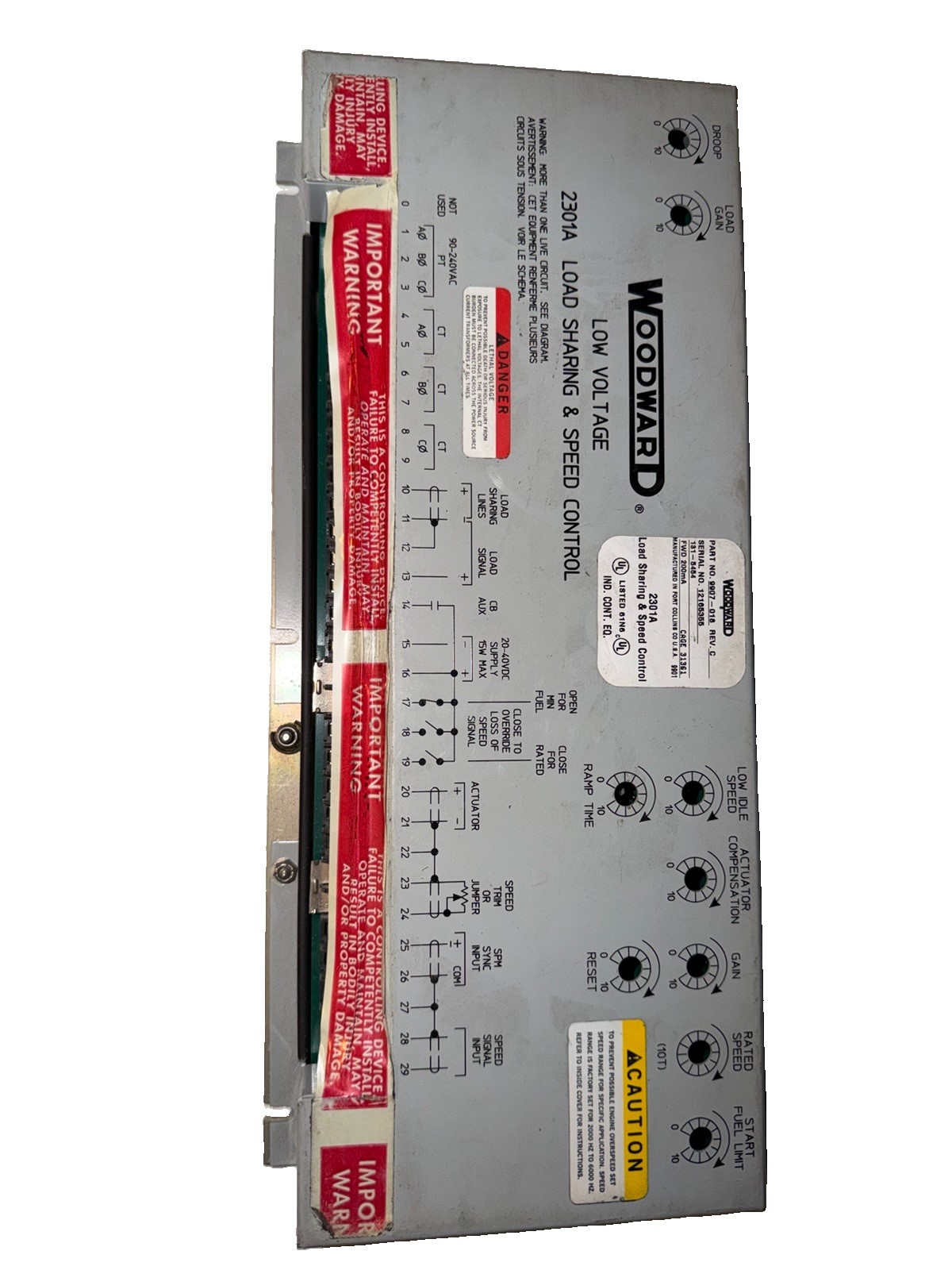 Woodward 9907-018, Speed Controller-Load Share, 2301A