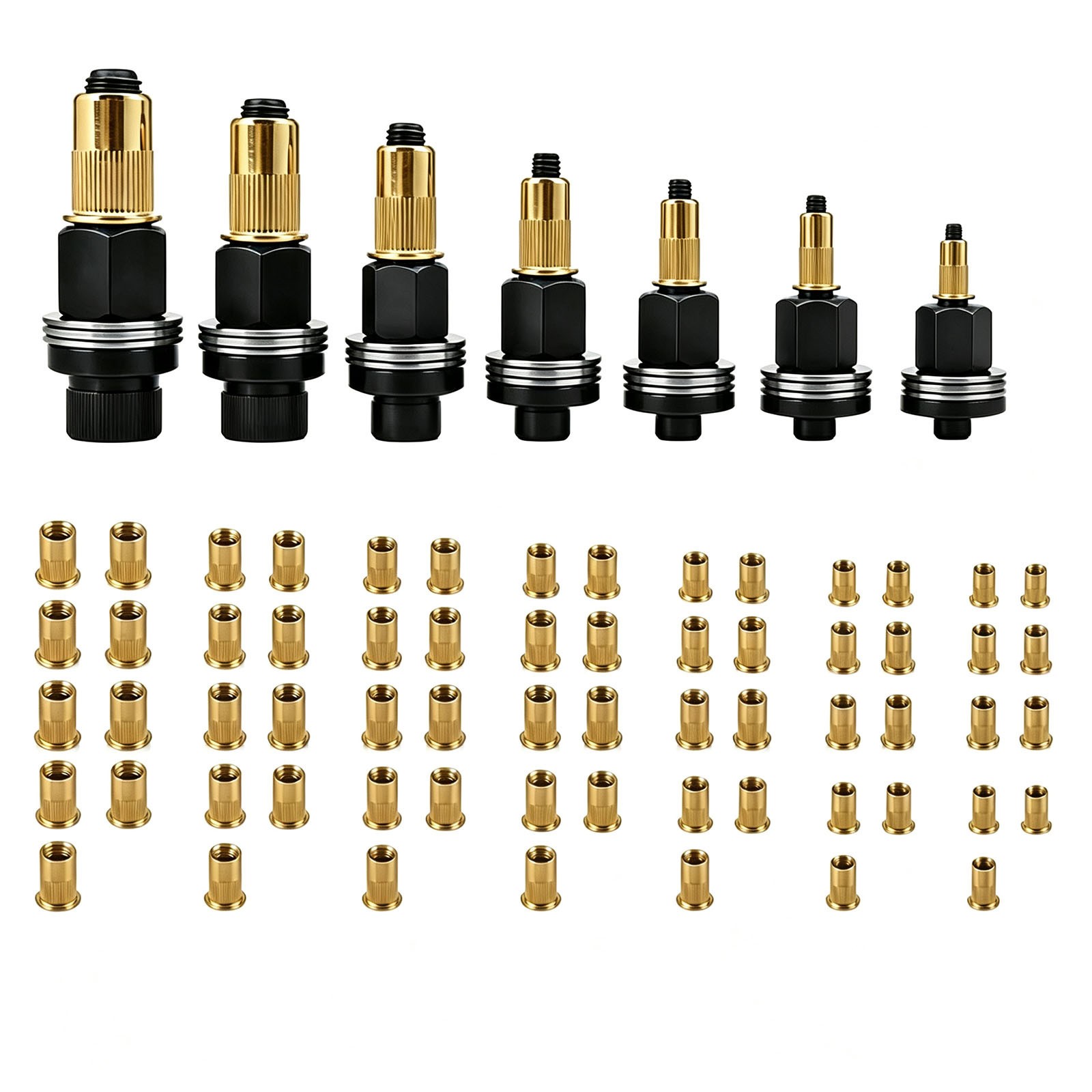 77 Manual Rivet Nut Tool Kit M3-M12 Carbon Steel Threaded Inserts for Auto & DIY