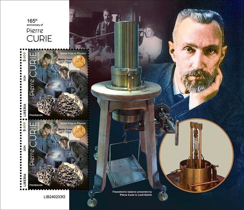 2025 04- LIBERIA- PIERRE CURIE 165TH II     2V complet set MNH/**