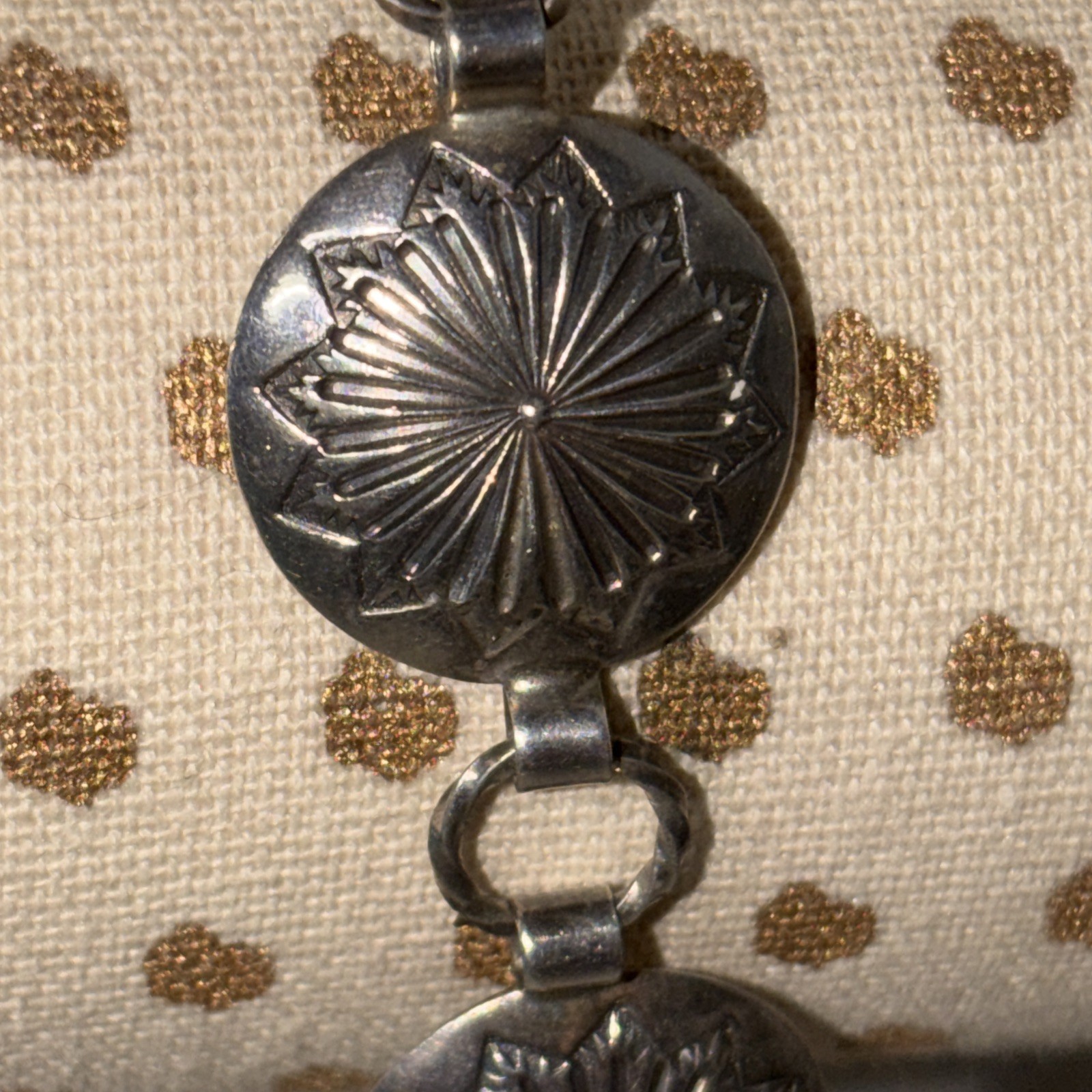 Vintage Indigenous Sterling Silver Conch Belt 45” Approx Larry Sandoval Navajo