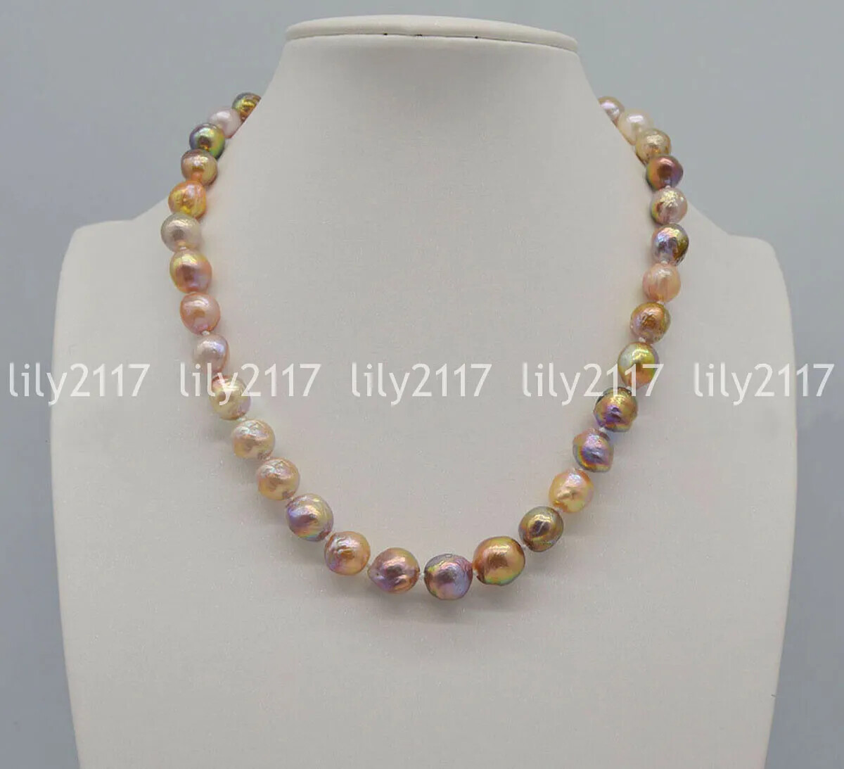 Genuine Natural 10-12mm South Sea Multicolor Baroque Pearl Necklaces 14-48''