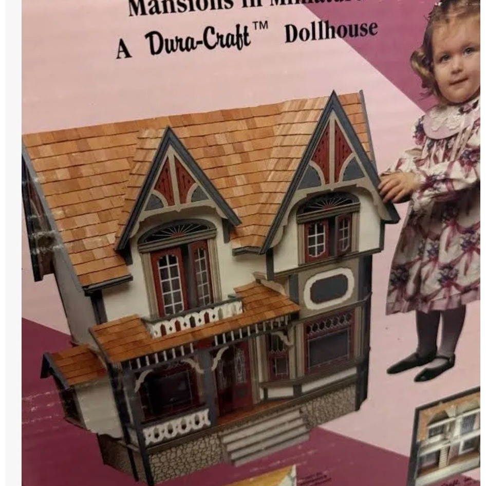 Dura-Craft Linfield LN 190 Dollhouse Kit Vintage Wood 6 Room 1:12 Scale Mini