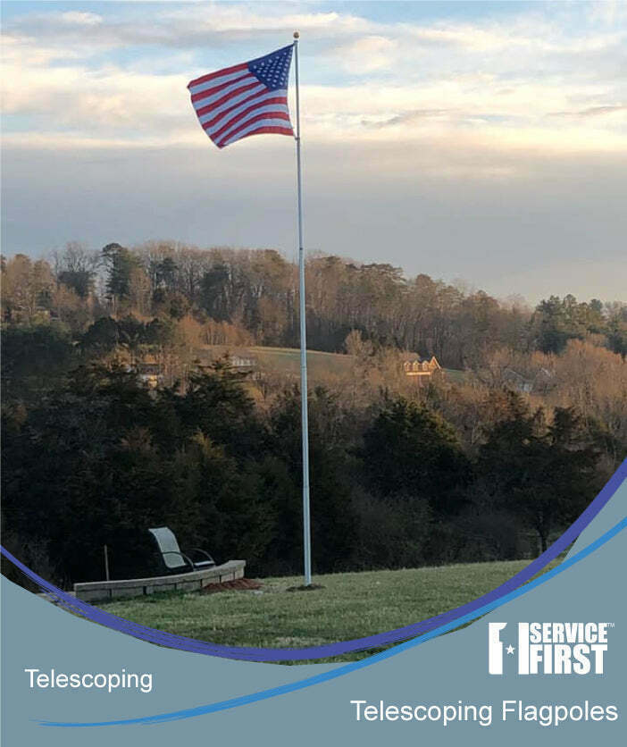 20' & 25' Delta Pin-Lock TELESCOPING Flag pole (Silver)