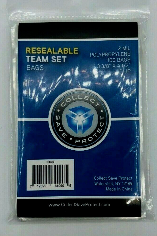 (2000) CSP RESEALABLE TEAM SET SPORTS TRADING CARD SOFT POLY BAG HOLDERS