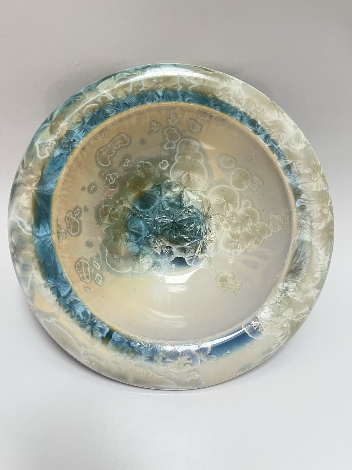 Bill Campbell Signed Studio Art Pottery Crystalline Stellar Glaze Bowl Blue Bill Campbell Signed Studio Art Pottery Crystalline Stellar Glaze Bowl Blue