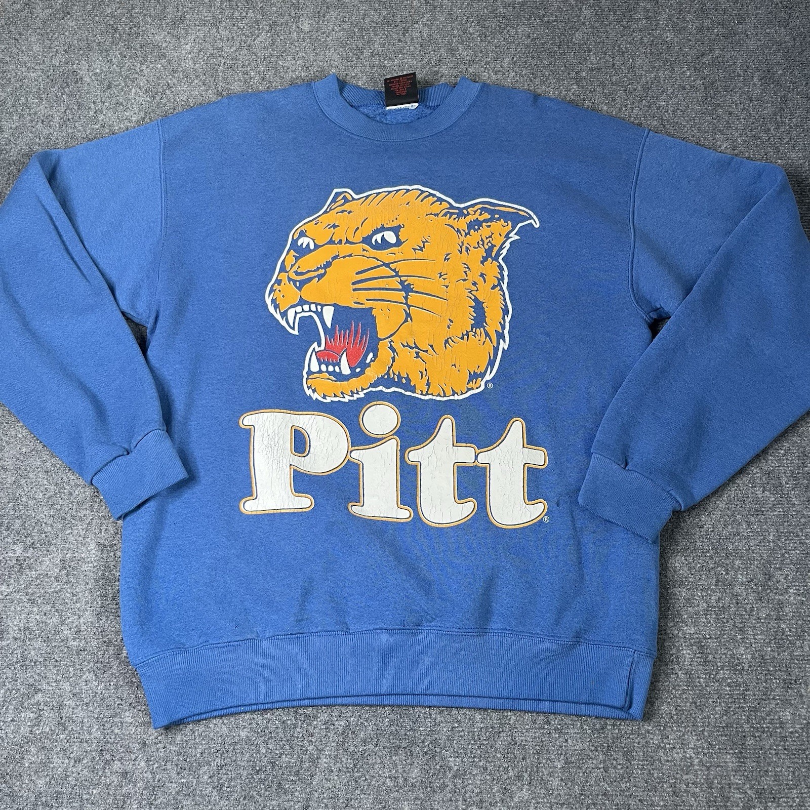 Vtg 1990s University Of Pittsburgh Pitt Panthers Crewneck Sweatshirt Mens L