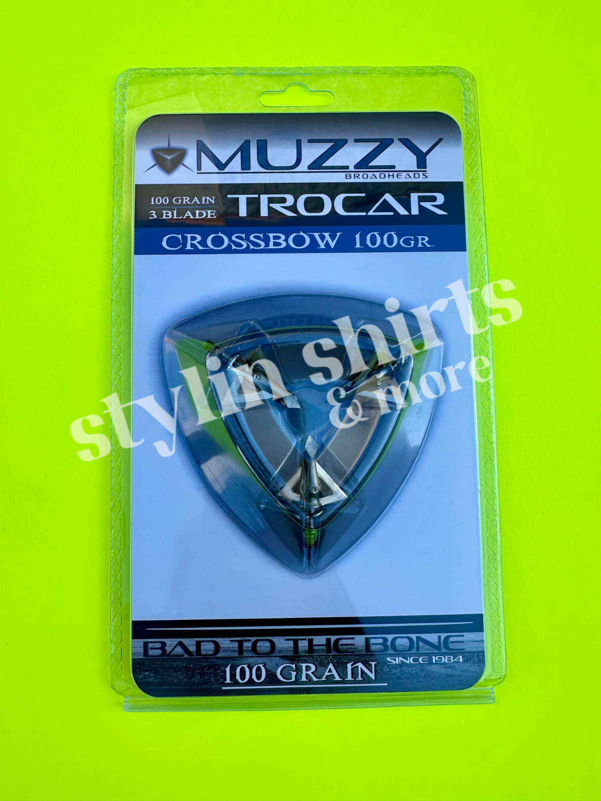 ONE MUZZY 3 Blade CROSSBOW Trocar 100 Grain Archery Hunting Fixed Broadhead