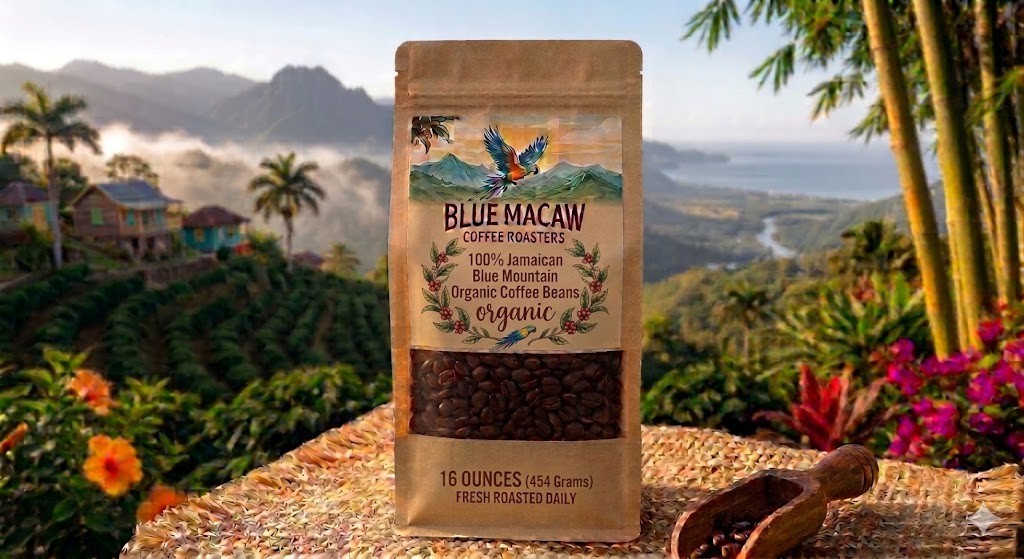 100% Jamaican Blue Mountain Peaberry Arabica Coffee Beans Medium Roasted 2 Pound