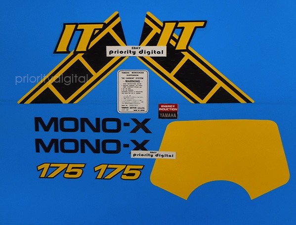 1983 Yamaha IT175 9pc decal kit graphics 83' stickers MX IT 175 enduro