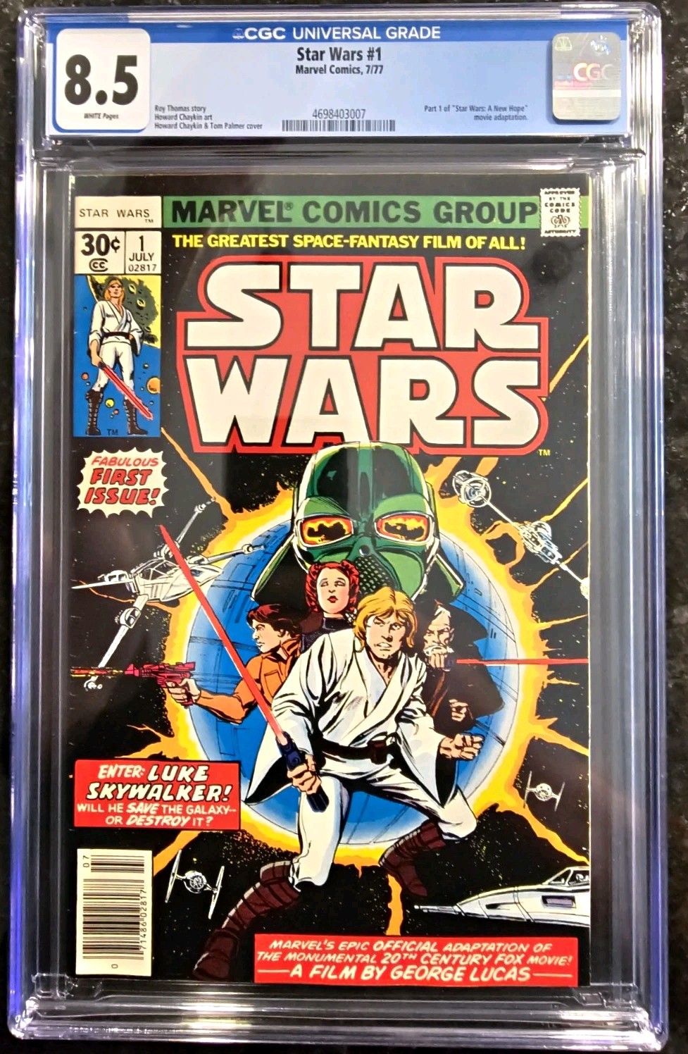 Star Wars #1 (1977) CGC 8.5 White Pages  NEWSSTAND 