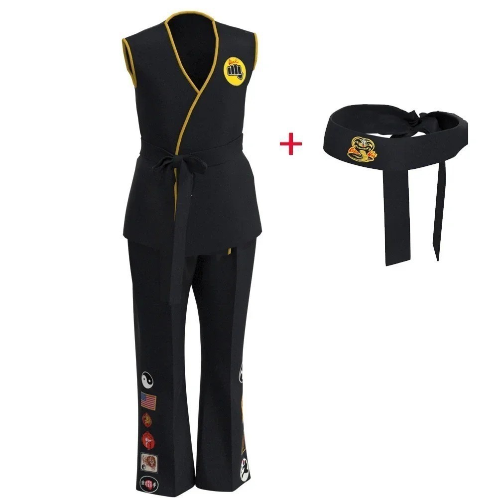 The Karate Kid Cobra Kai Cosplay Costume Kids Adults Taekwondo Suit Party Outfit The Karate Kid Cobra Kai Cosplay Costume Kids Adults Taekwondo Suit Party Outfit
