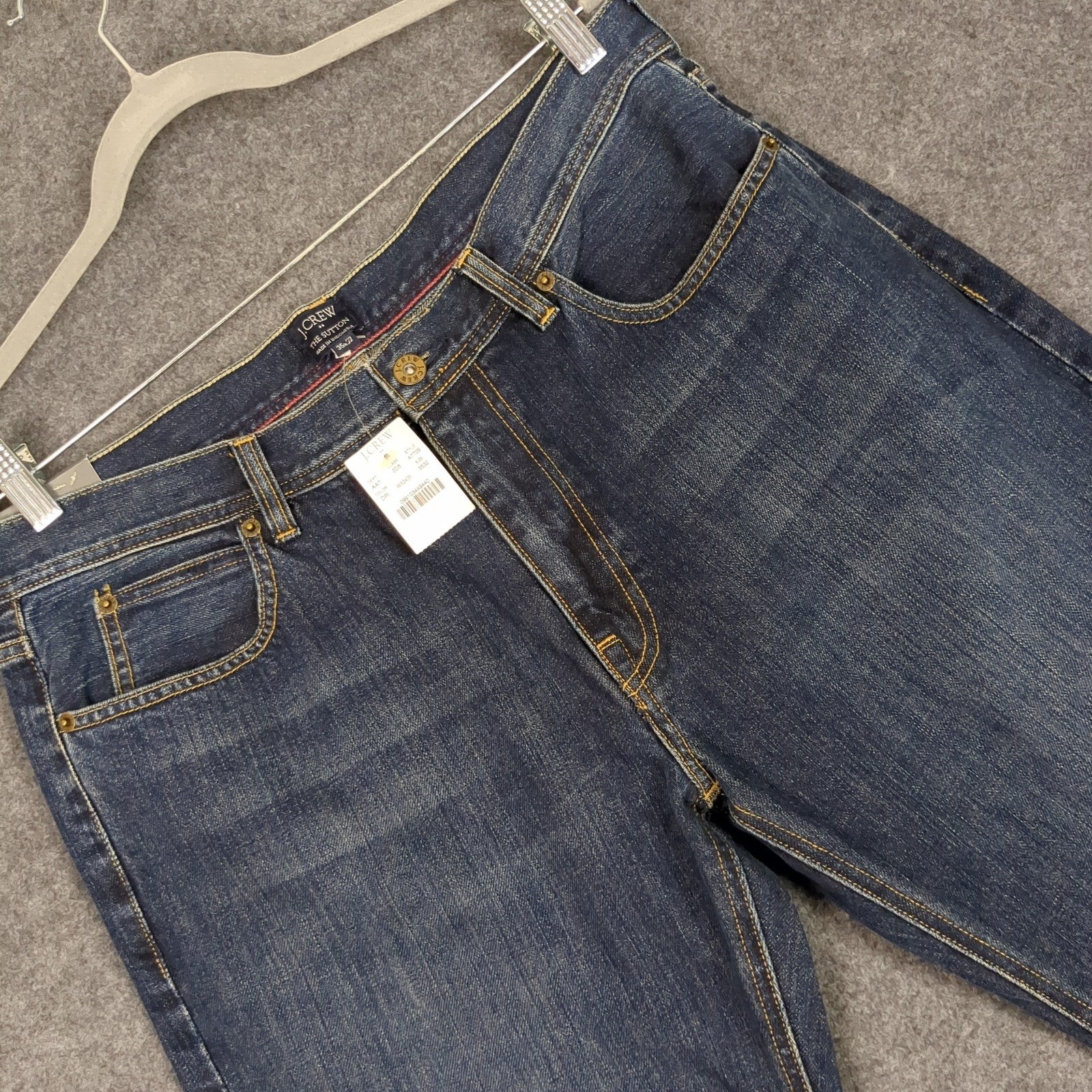 J.Crew The Sutton Mens Slim Straight Leg Jeans Dark Indigo Blue 35x32 NWT