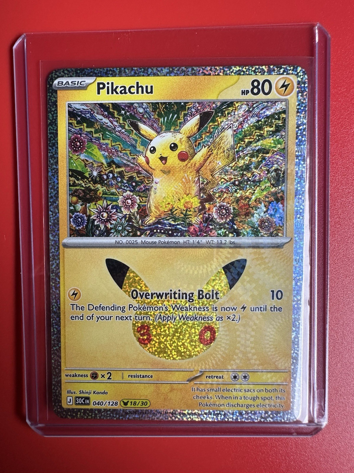 Pikachu 040/128 Me: 30th Celebration Holo