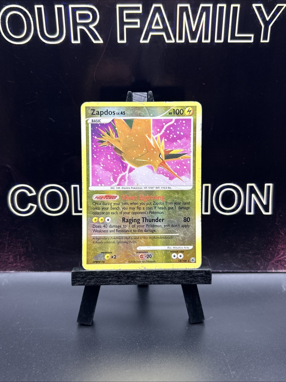 Zapdos 14/100 Reverse Holo Majestic Dawn Pokémon Card MP Zapdos 14/100 Reverse Holo Majestic Dawn Pokémon Card MP