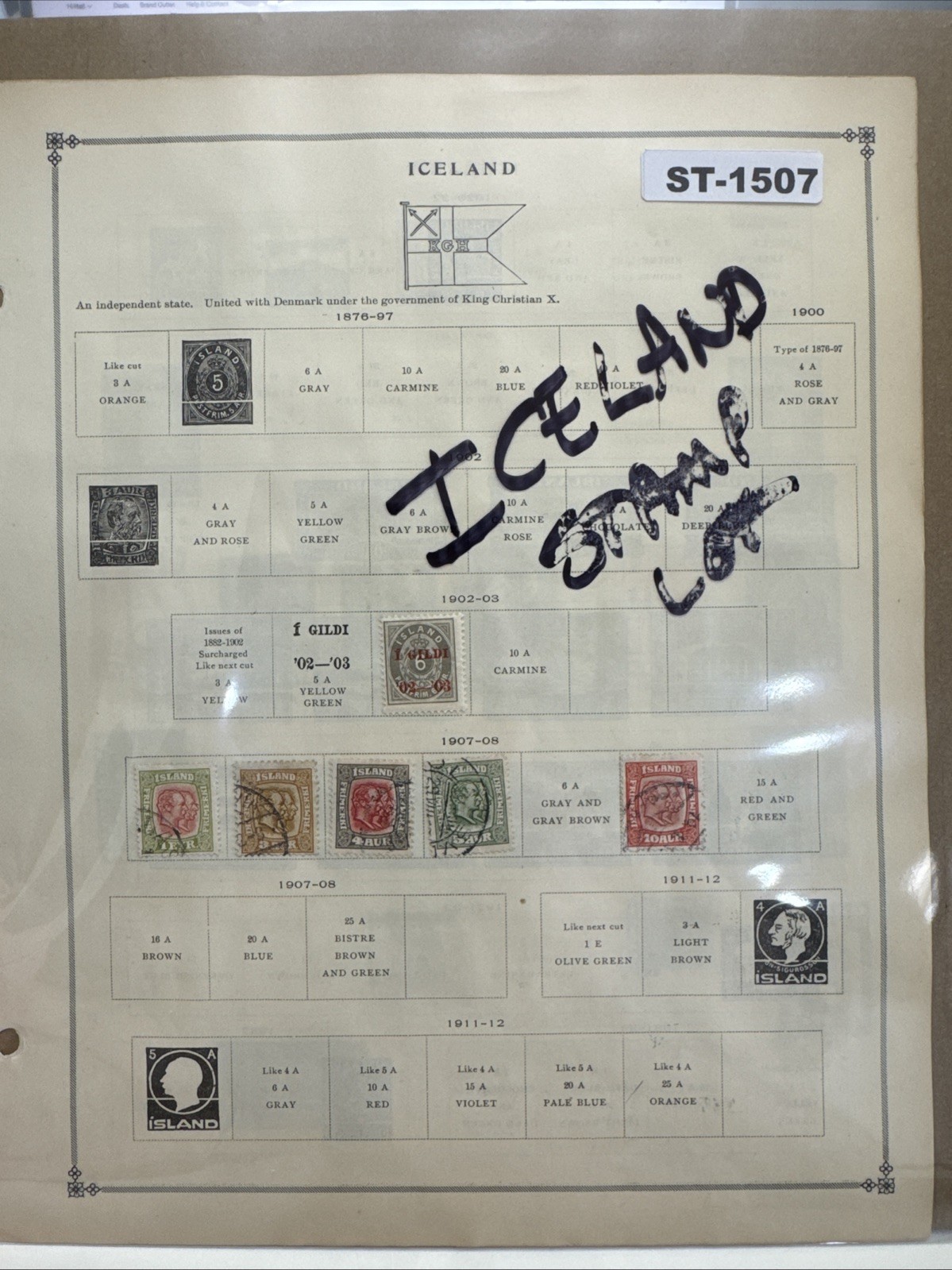 SCOTT\'S WORLD STAMP ALBUM BREAK: Iceland Stamp Lot 1902-? ST-1507