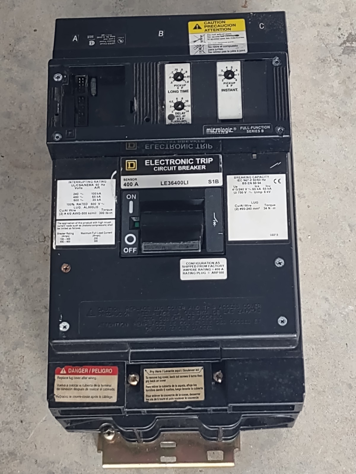 LE36400LI 400 Amp 600V 3 Pole I Line Circuit Breaker No Plug LE36400LI 400 Amp 600V 3 Pole I Line Circuit Breaker No Plug