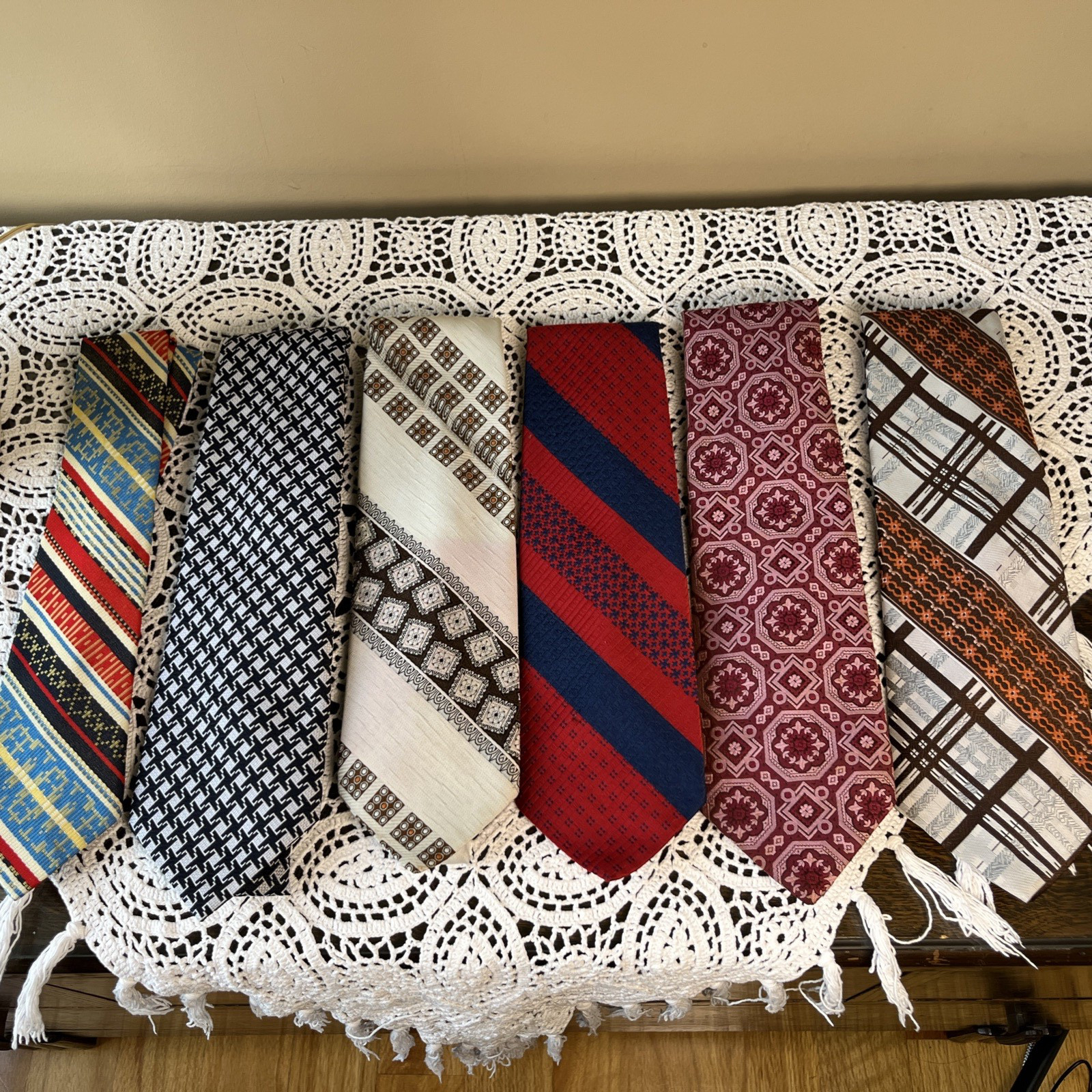Vintage Retro Men\'s Neckties lot Swing Rockabilly Deco WIDE Ties 60s 70s GROOVY