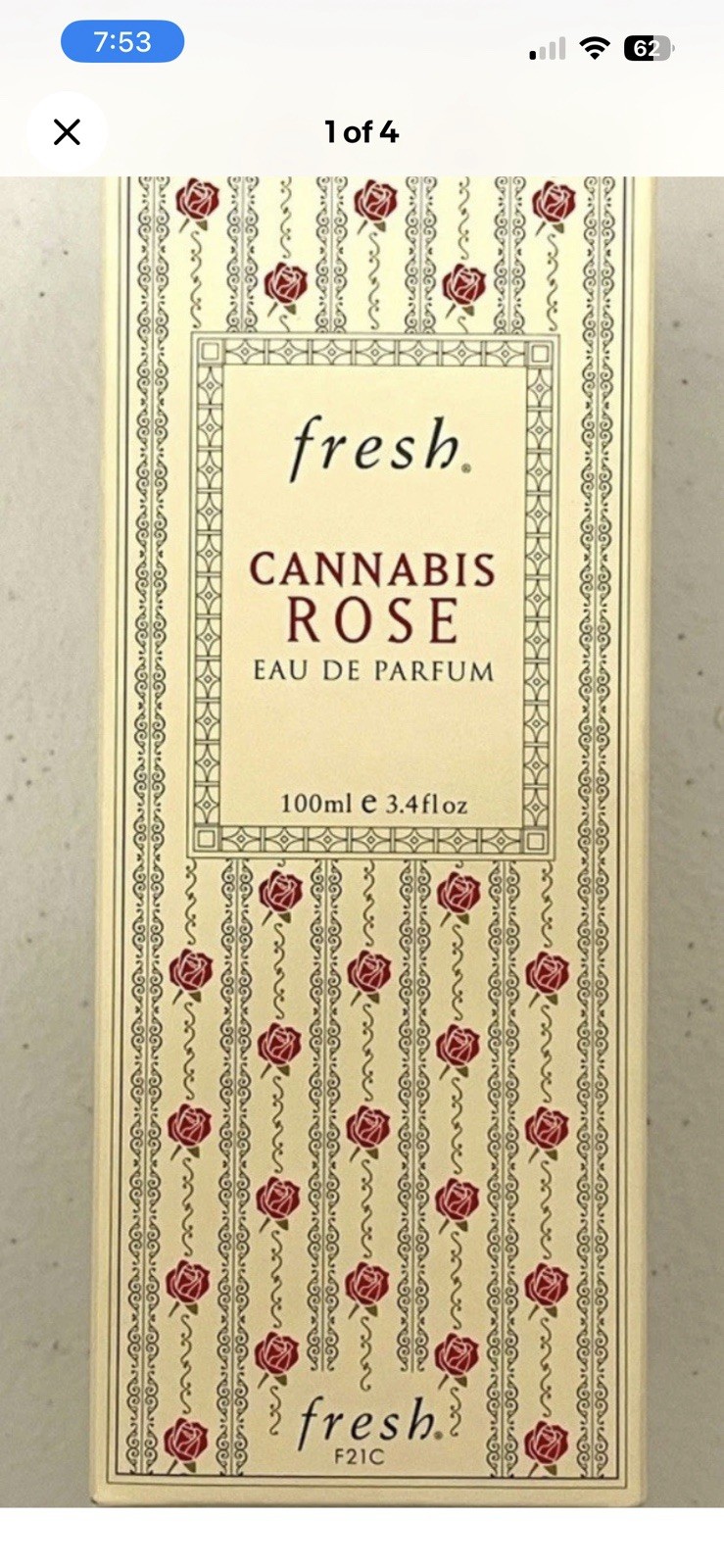 Fresh Cannabis Rose  3.4oz/100ml  Women\'s Perfume DISCONTINUED. Please Read
