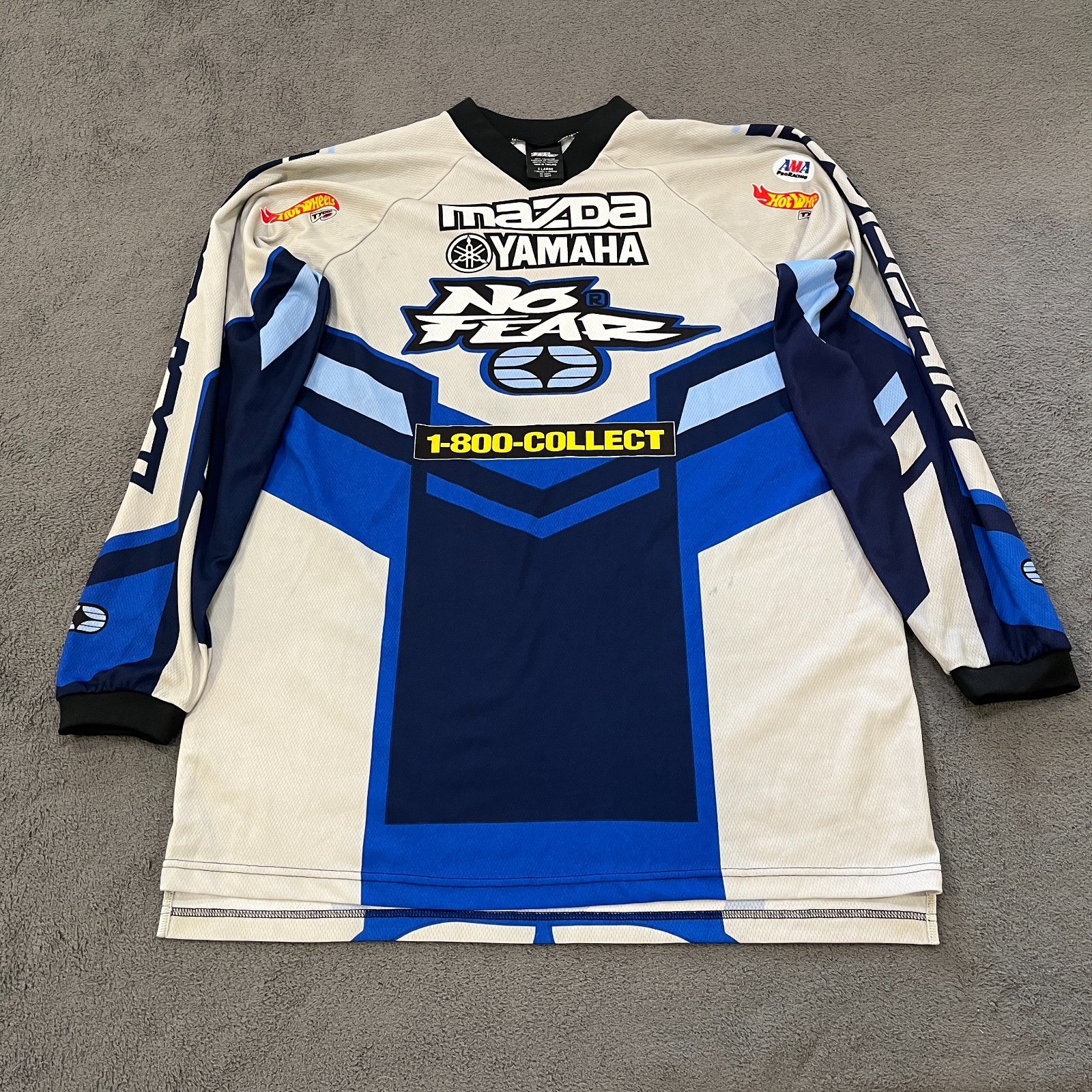 No Fear Blue White Jeremy McGrath Mazda Yamaha Motocross Jersey Men\'s Size XL