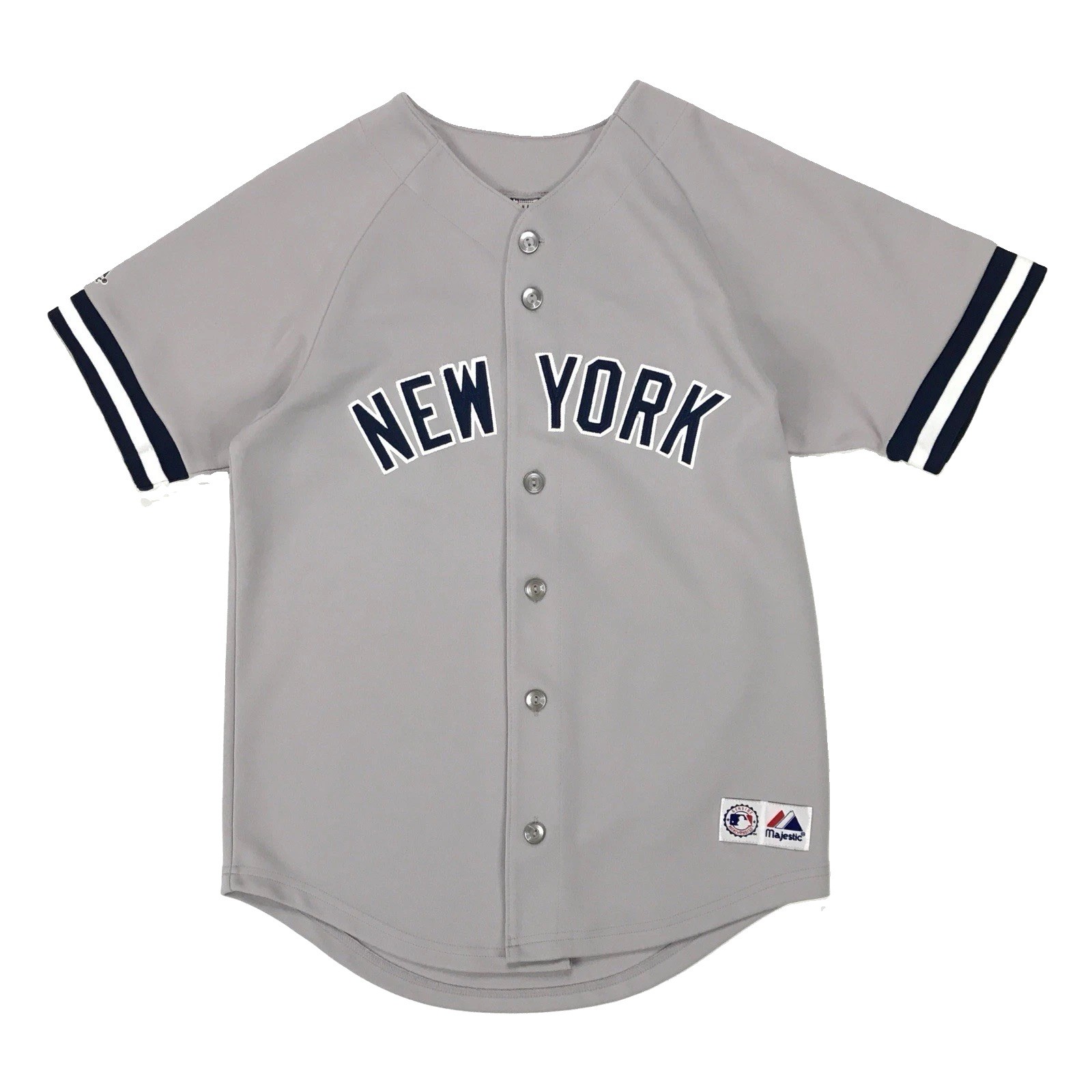 Vintage Majestic New York Yankees Roger Clemens Jersey Youth Large L Gray MLB NY