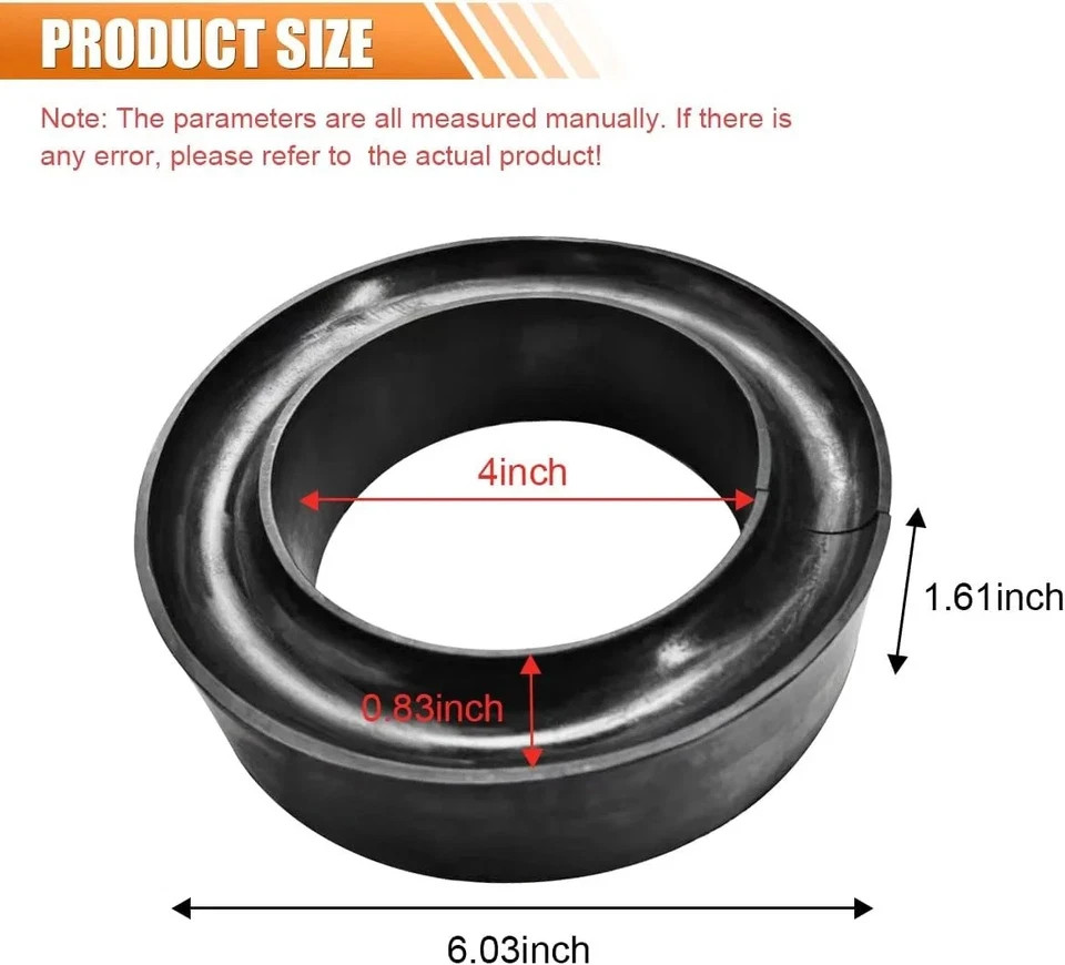 Heavy-Duty Round Rubber Coil Spring Spacers, Universal Coil Spring Booster for