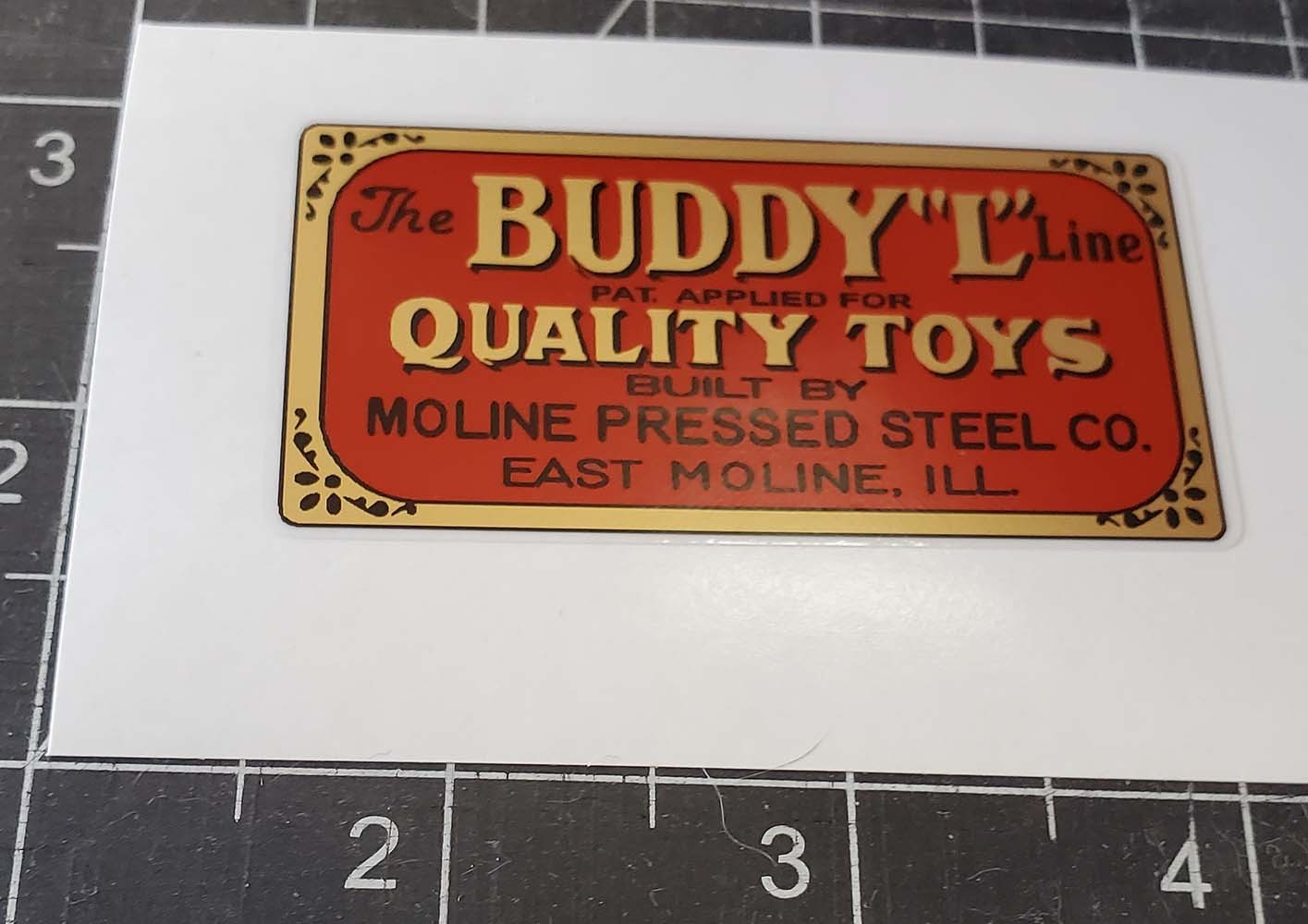 BUDDY-L  LARGE FLOOR PLATE DECAL