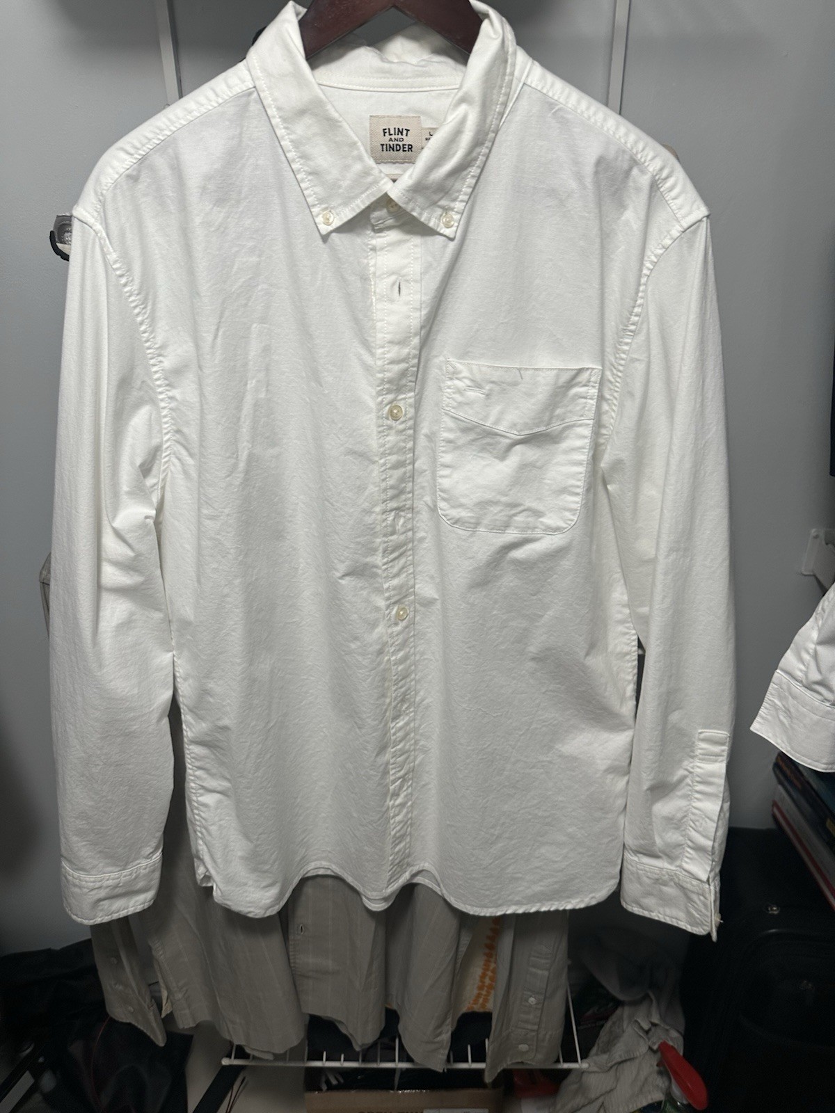 Flint And Tinder Oxford White Button Down Shirt Cotton Large 23x30 Huckberry