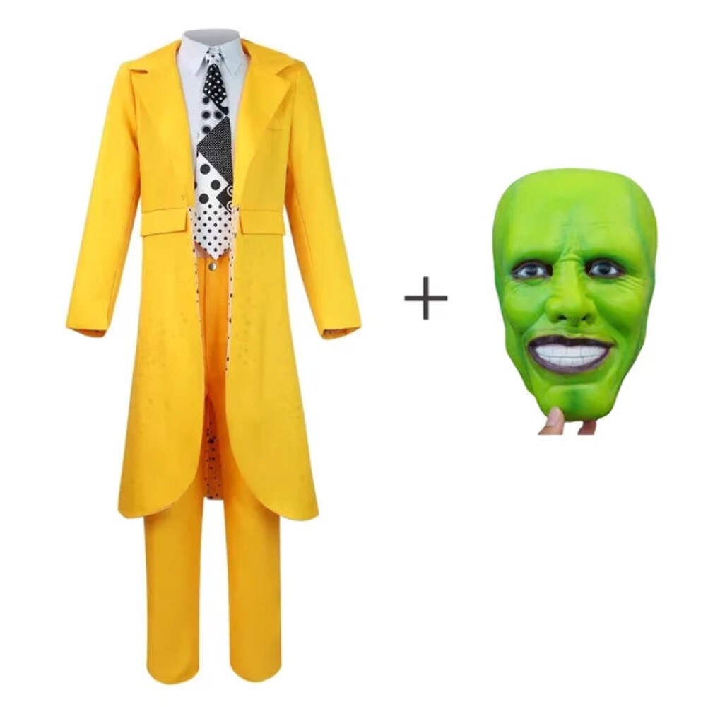 The Mask Cosplay Costume Halloween Carrey Cosplay Uniform Anime Costumes Yellow