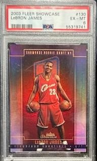 2003-04 Fleer Showcase #130 LeBRON JAMES Rookie Draft #/1000 Cavaliers PSA 6