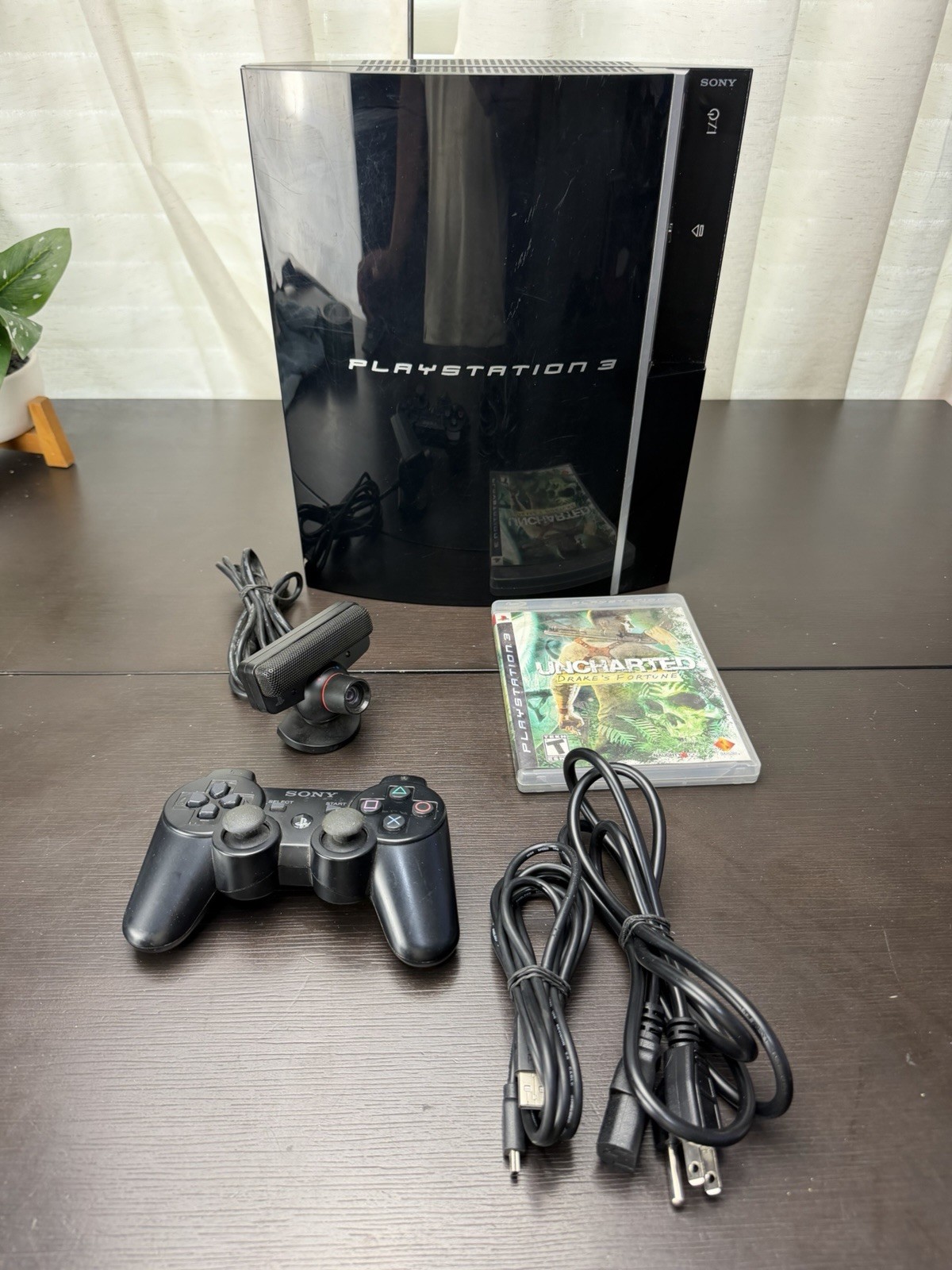 Sony PlayStation 3 PS3 CECHL01 80GB Fat Console Bundle w/ 1 Controller & 6 Games