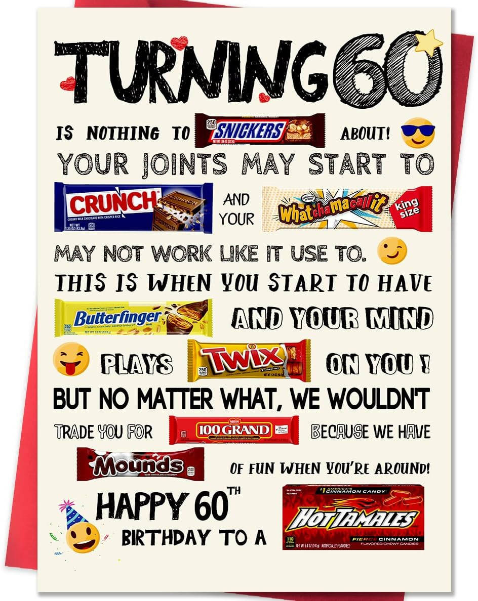 Funny 60Th Birthday Card, Happy 60Th Birthday Gifts for Women Men, Cool 60 Year