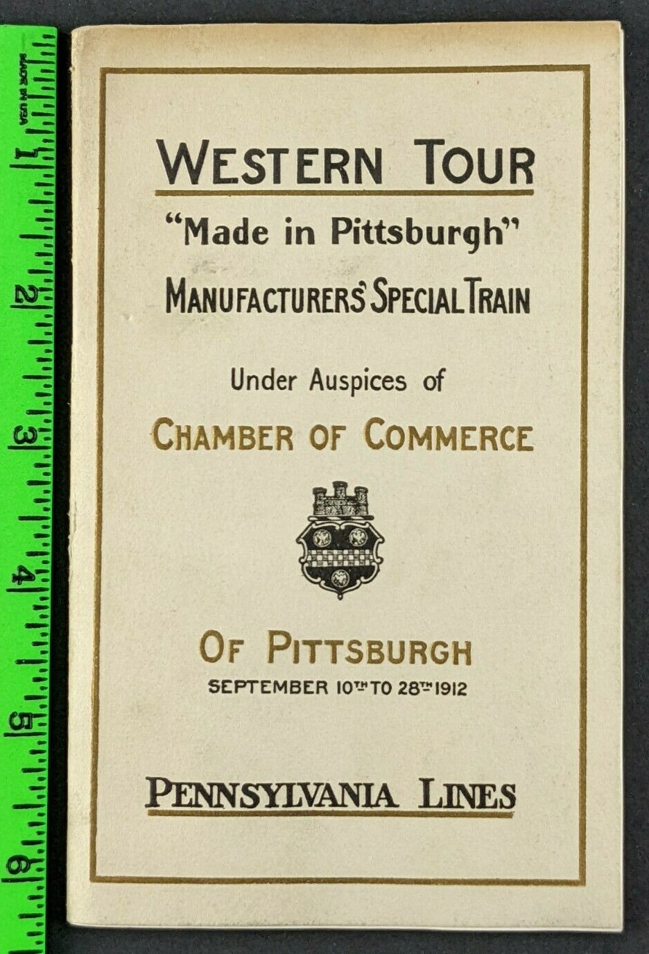 Vintage 1912 Pennsylvania Lines Made in Pittsburgh Train Tour Graphic Map Boolet