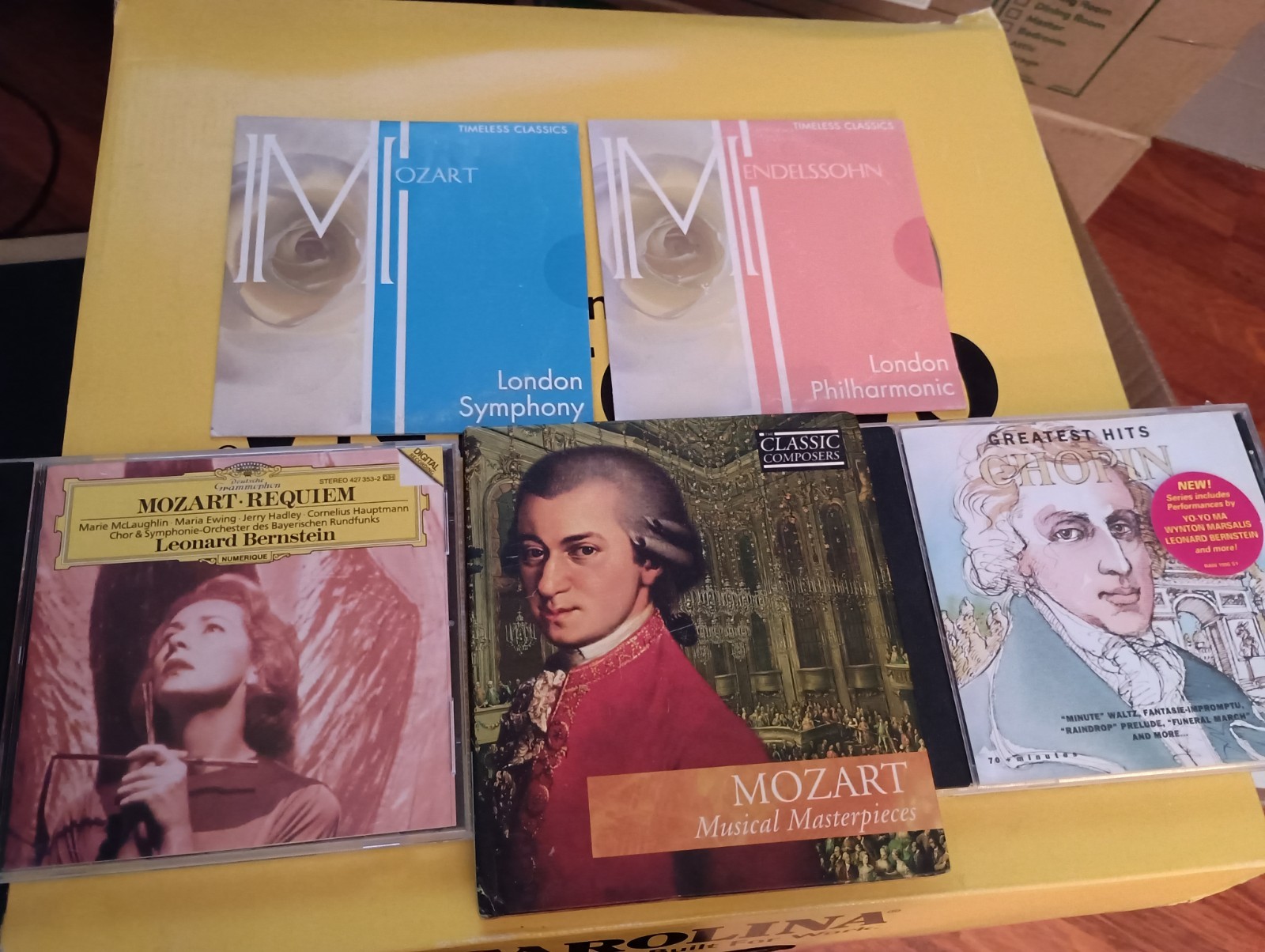 LOT OF 5 - The Classic Composers CD Classical Music BACH MOZART CHOPIN HANDEL