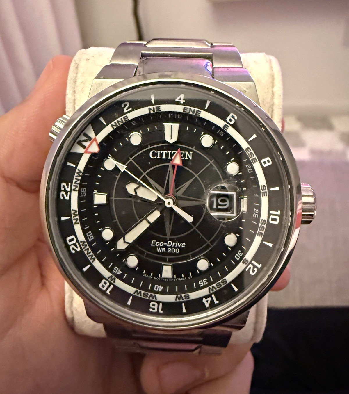 Citizen Eco-Drive Endeavor Men's 44mm Black Dial Silver Steel Bracelet 200m Date Citizen Eco-Drive Endeavor Men's 44mm Black Dial Silver Steel Bracelet 200m Date