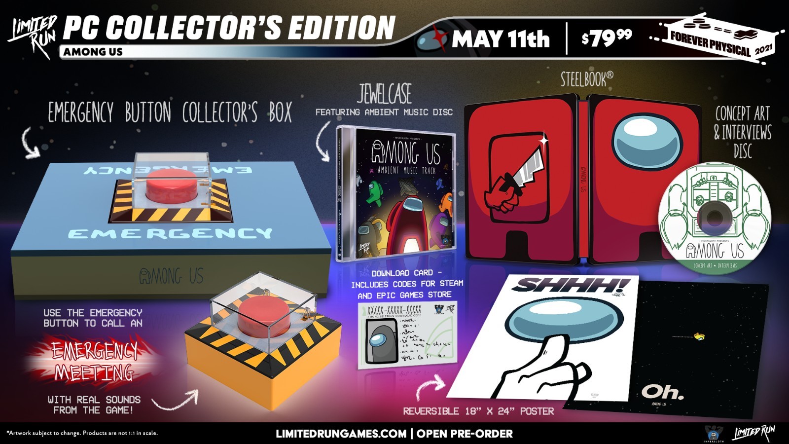 Among Us PC Limited Edition with Emergency Red Push Button and Extras RARE Among Us PC Limited Edition with Emergency Red Push Button and Extras RARE