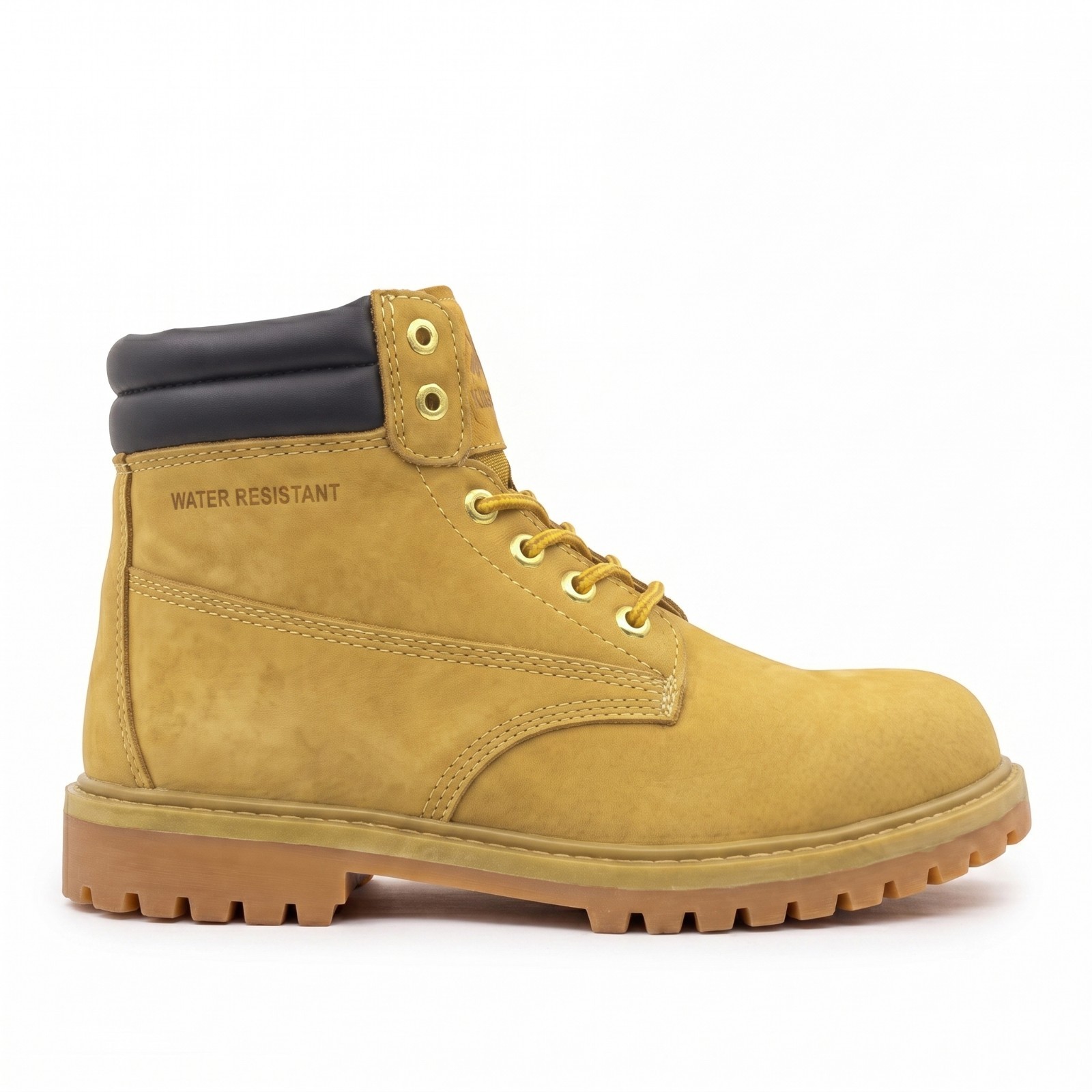 Kingstone Leather Work Boots Water Resistant Rugged Round Toe Construction Shoes