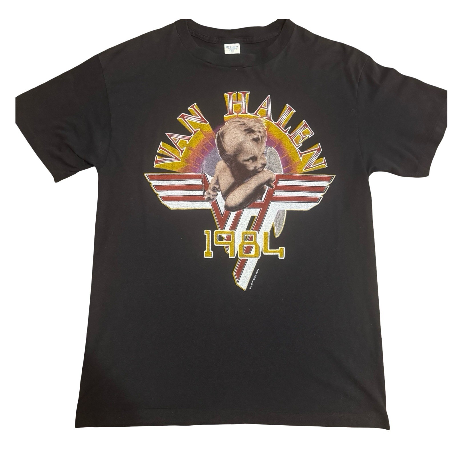 VTG 1984 Van Halen Smoking Baby Tour Shirt Ched Anvil XL Deadstock 80s Rock Tee