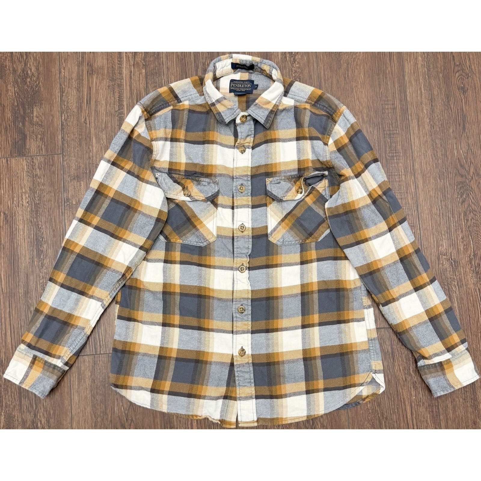 Pendleton Mens Burnside Cotton Plaid Long Sleeve Button Down Size M