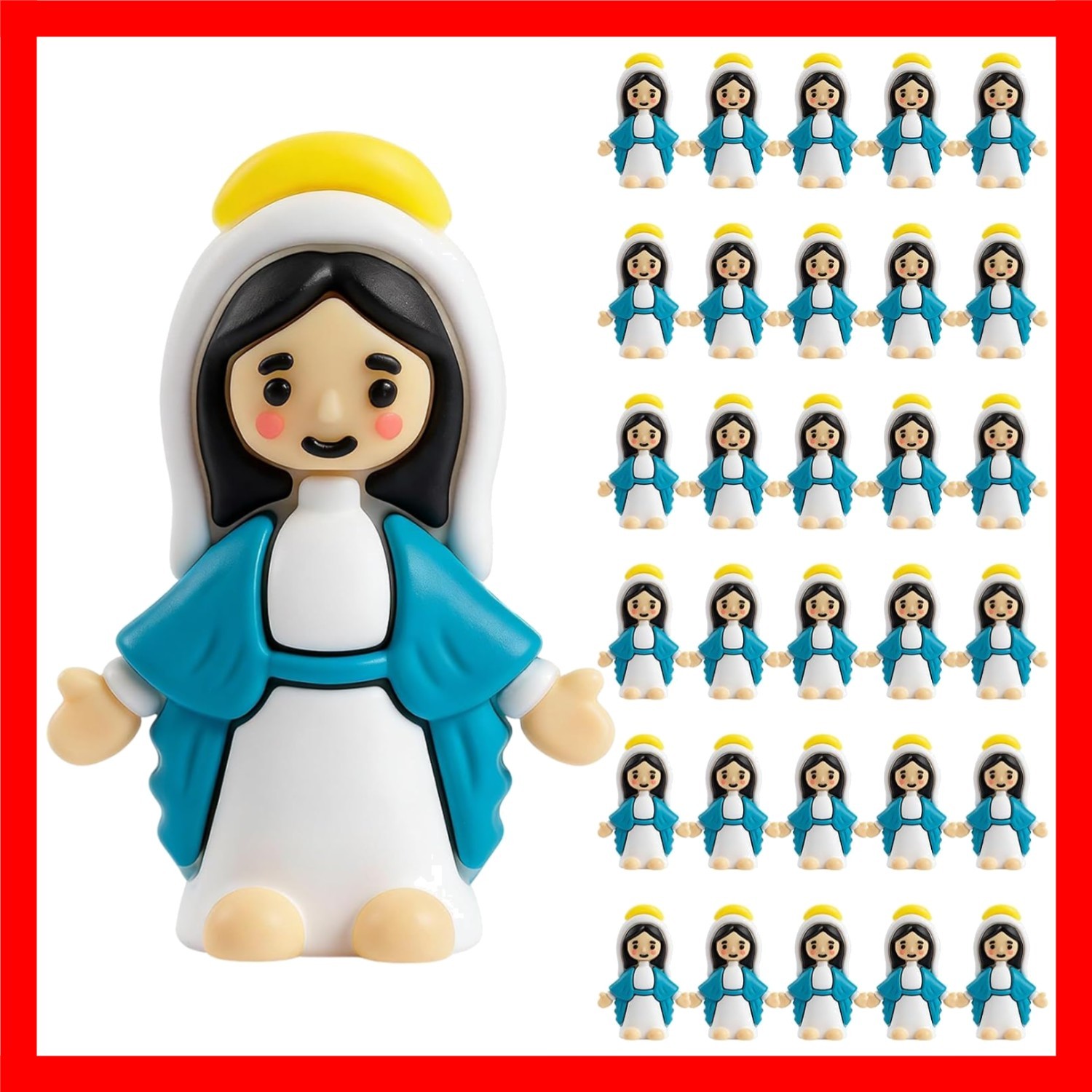 30 PCS Mini Virgin Mary Figurines, Small Religious Statues for Easter Egg Fil...