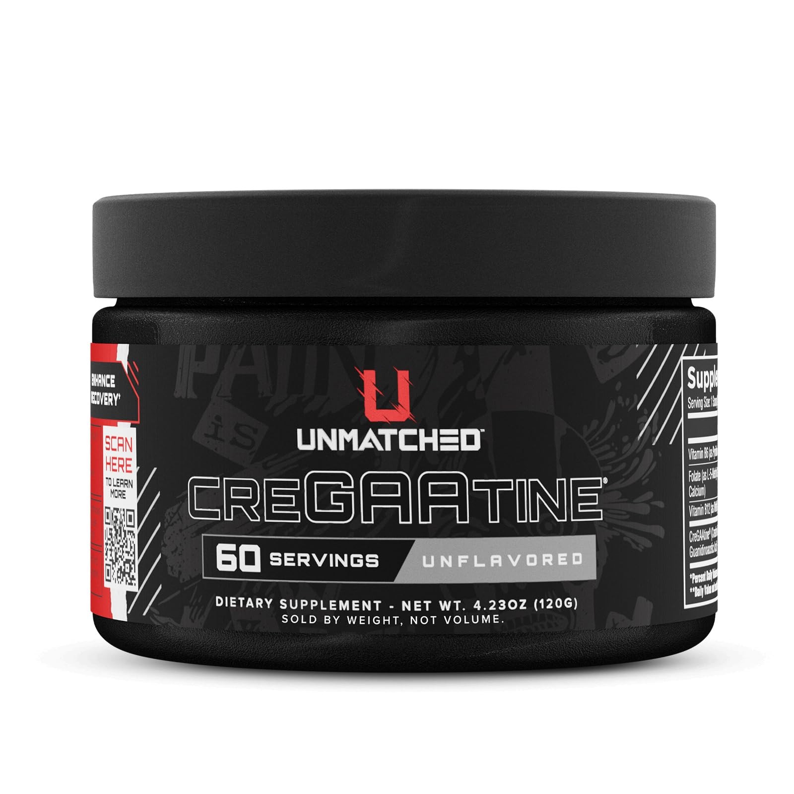 Unmatched CreGAAtine Creatine Monohydrate GAA Muscle Strength 60 Servings