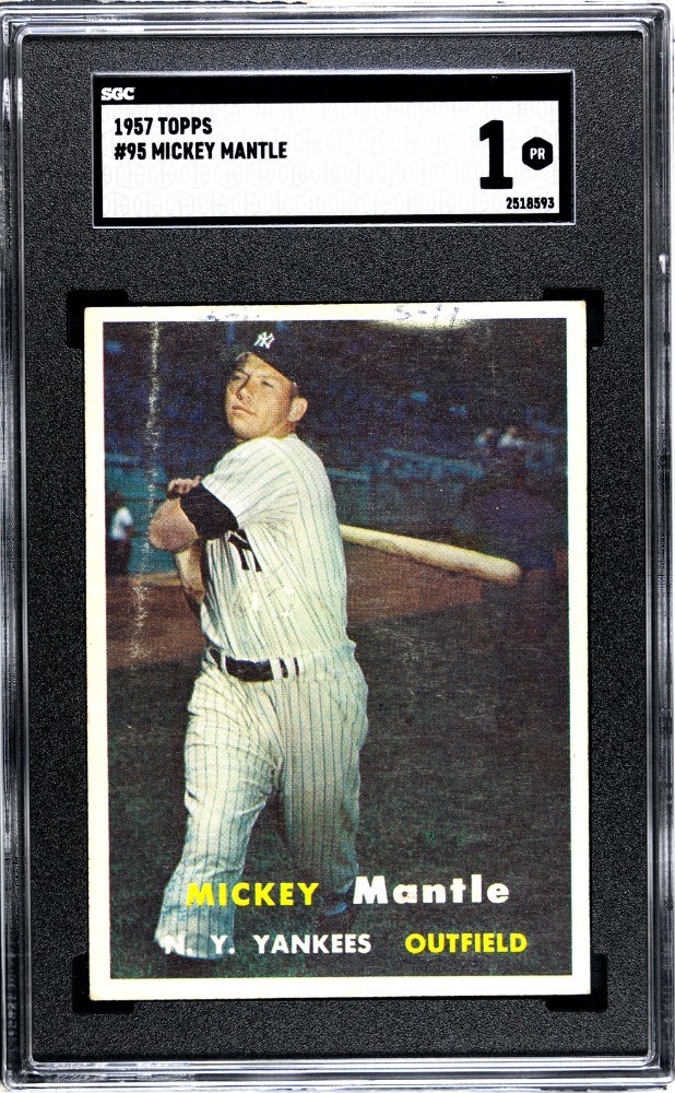 1957 Topps #95 Mickey Mantle SGC 1 -  Centered - Presents Well 