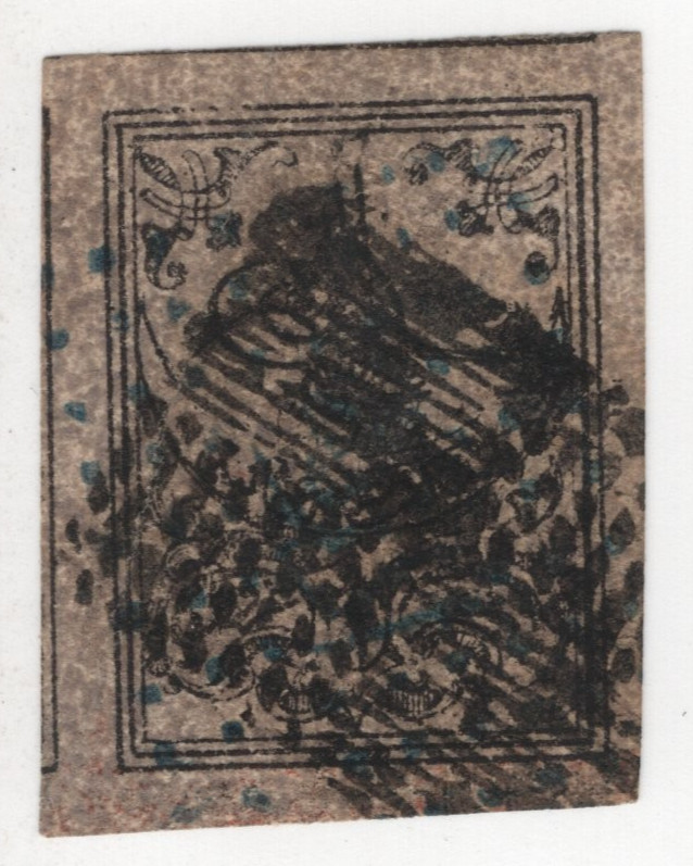 Turkey 1863 Scott #7C Used On Thick Paper Has Diagonal Crease Includes Aps Cert