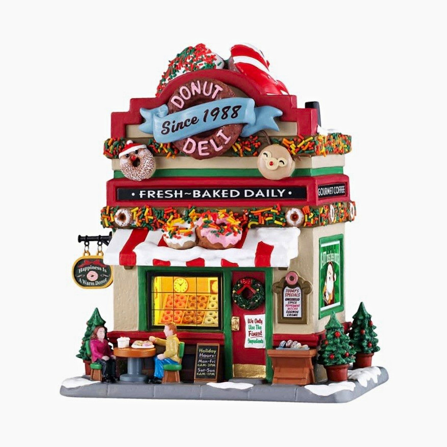 Lemax Caddington Village Donut Deli Lighted Porcelain Building