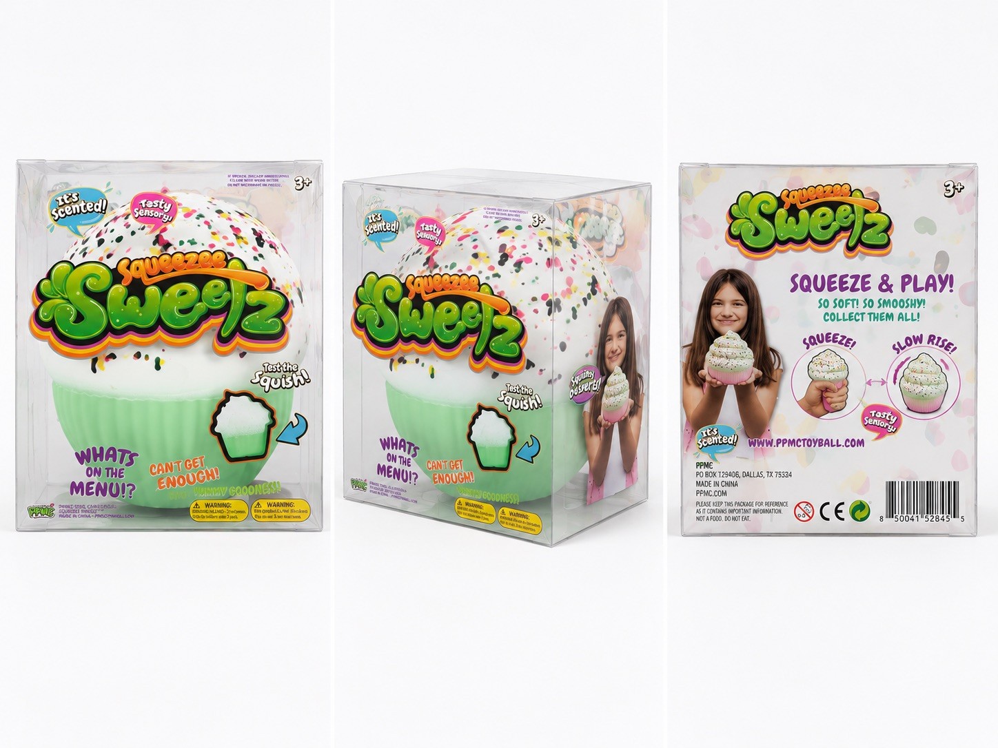 Squeezeez Sweetz Giant Mint Cupcake Squishy Scented Slow Rise NEW in Box