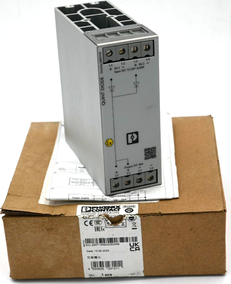 PHOENIX CONTACT 2907719 /QUINT4-DIODE/12-24DC/2X20/1X40 Redundancy Module