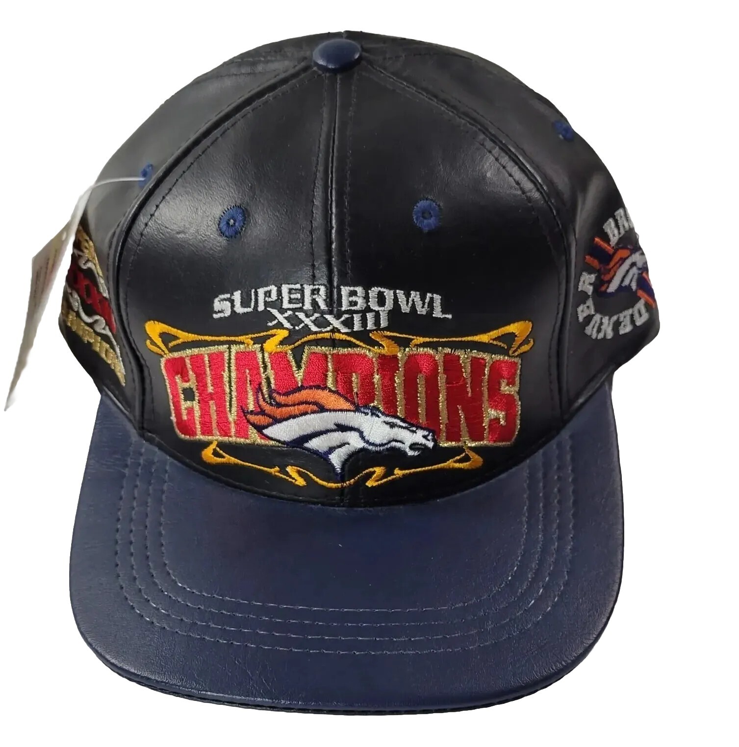 Vintage 1998 SuperBowl Denver NFL Broncos Leather Hat NOS     