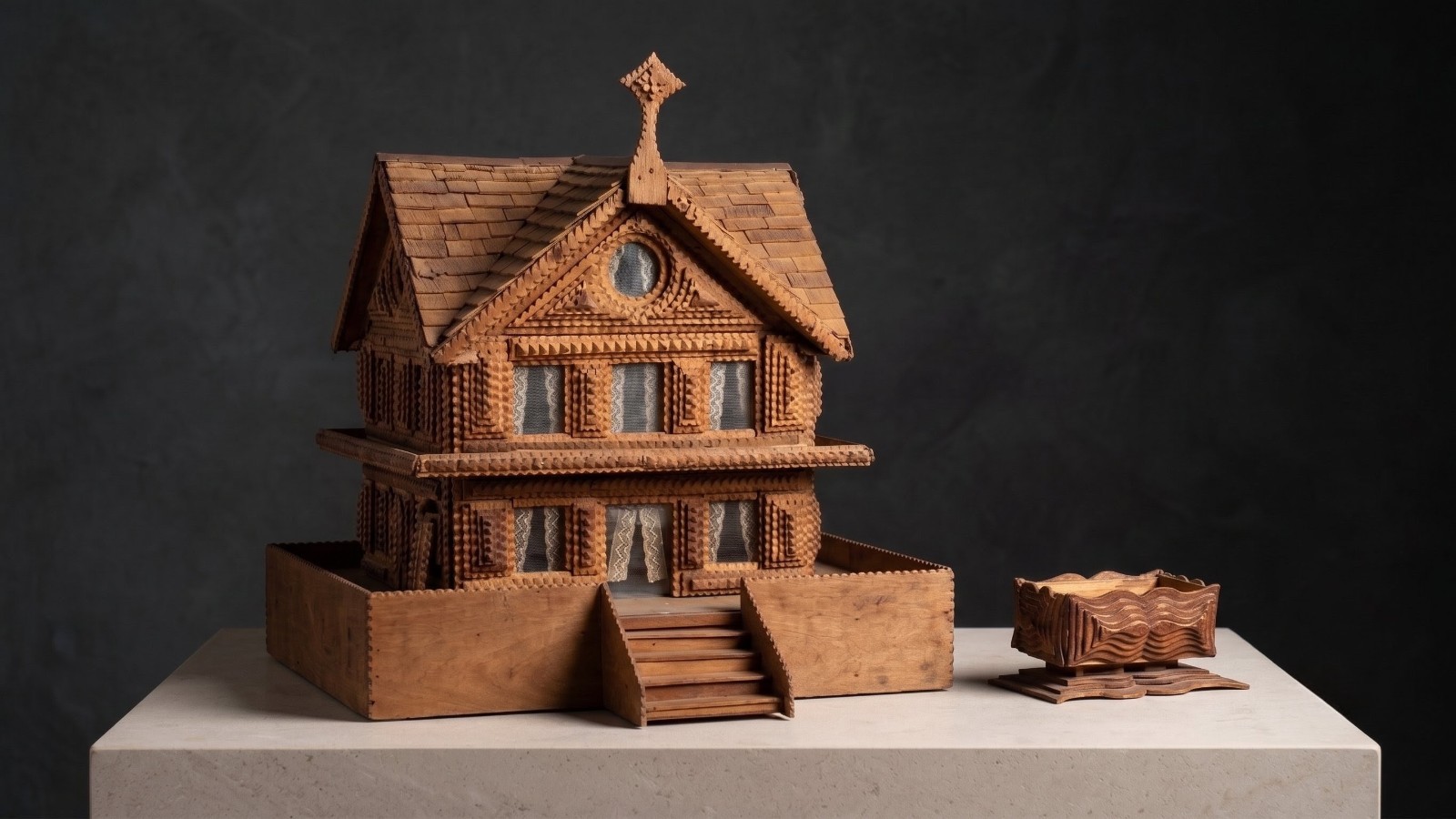 As Seen on PAWN STARS Folk Tramp Art Chip Carved Wood House Antique Masterpiece As Seen on PAWN STARS Folk Tramp Art Chip Carved Wood House Antique Masterpiece