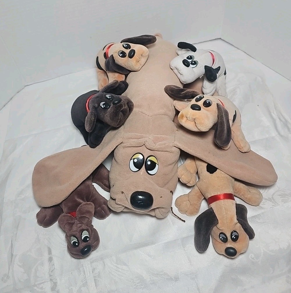 VTG 1986 TONKA Large Pound Puppy Puppies 1 LG 6 Small Dog Long Ear  Stuffed Lot